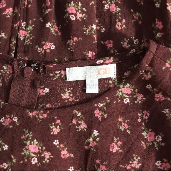 Gianni Bini Wine Red Floral Jumpsuit with Cap Sleeves Women’s Small - Picture 3 of 5